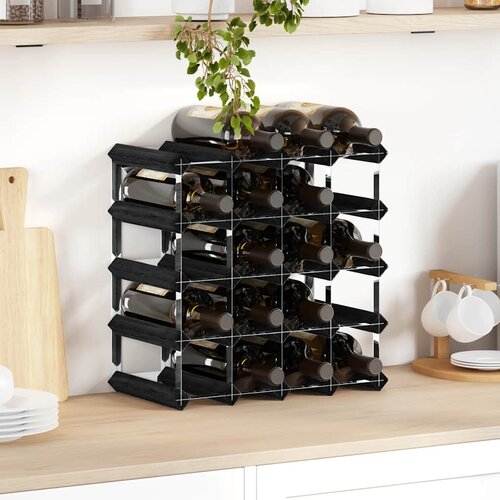  Stalak za vino za 20 boca crni od masivne borovine Cijene
