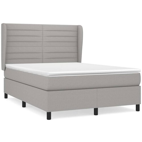 Maison Chic Box spring posteljni - Vzmetna postelja z vzmetnico svetlo siv 140x190 cm blago SL19851, (21893149) Cene