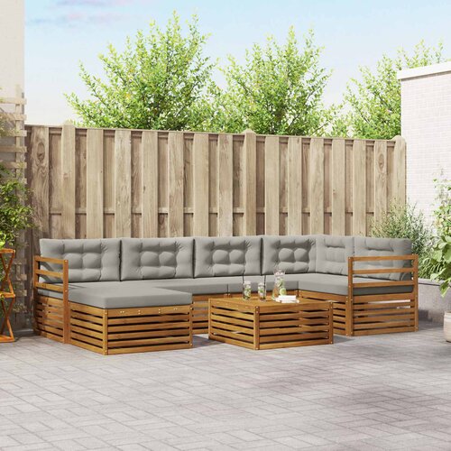  Set vanjskih sofa 7 kom. Prirodna i svijetlo siva Cijene