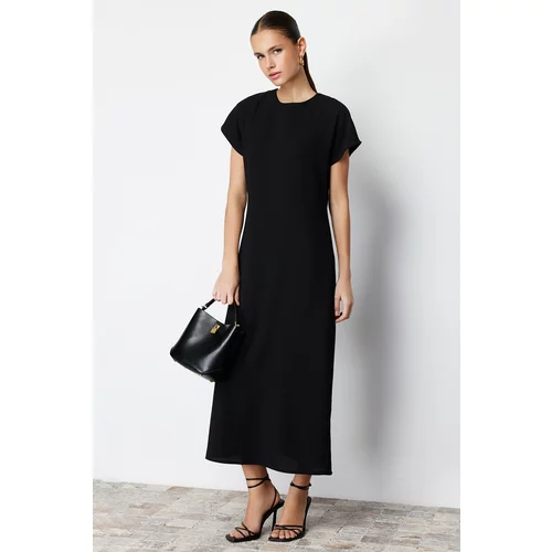 Trendyol Black A-line Woven Short Sleeve Dress