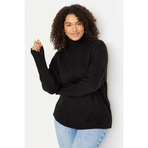 Trendyol Curve Plus Size Sweater - Black - Relaxed