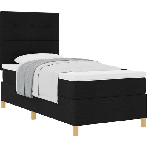vidaXL Box Spring postelja s penastim ležiščem Črna 100x200 cm Tkanina Cene