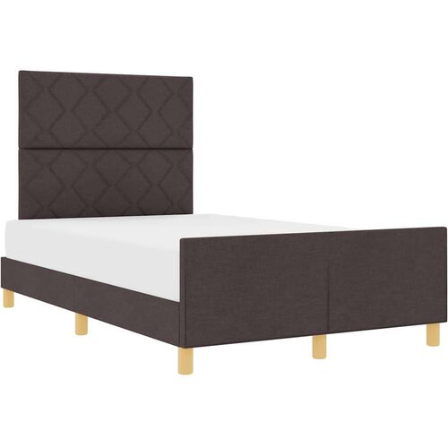 vidaXL Postelja Temno Rjava 120x190 cm Tkanina, (22048893) Cene