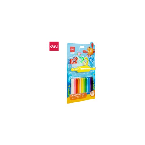 Deli PLASTELIN 160G - 12 BOJA SA 1 ROLEROM I 4 ŠABLONA EH716 Cene