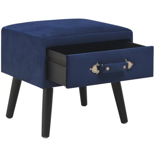 Maison Chic Nočna omarica - Nočna miza žamet 40x35x40 cm modra, (21689785) Slike