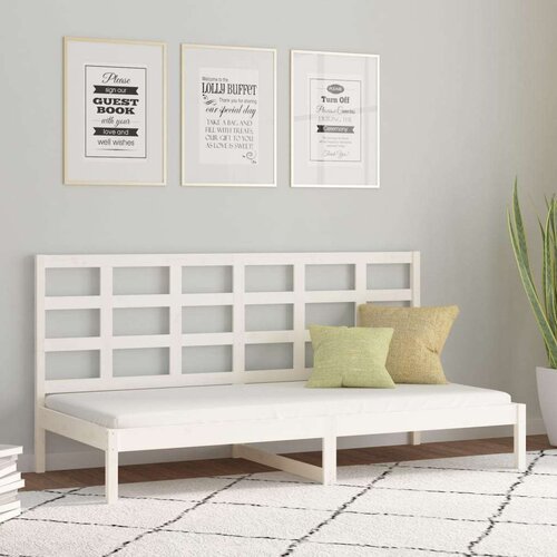  Dnevna postelja bela 90x200 cm trdna borovina, (20727290) Slike