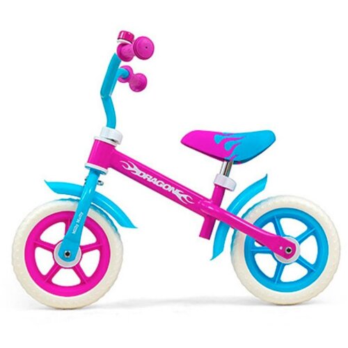 Milly Mally dječji bicikl bez pedala Dragon tirkizno-rozi Slike
