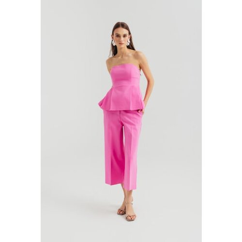Legendww elegantni roze top bez bretela sa naglasenim strukom Cene