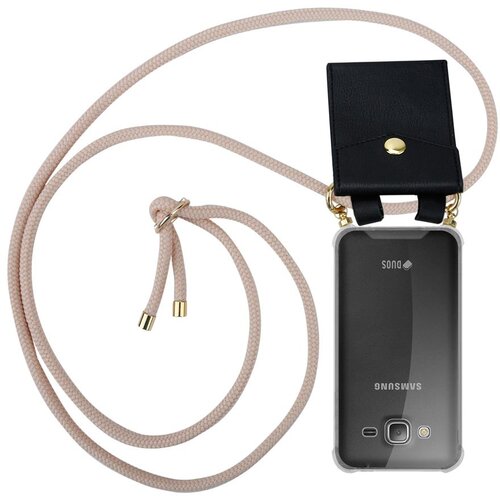 Cadorabo VRGA ZA MOBILNO PELETON Združljivo s Samsungom v Pearly Rosegold - Silikonski za&amp;scaron;čitni pokrov z zlatimi obroči, jermen za vrvi in ​​snemljivimi ohi&amp;scaron;jem, (20583933) Slike
