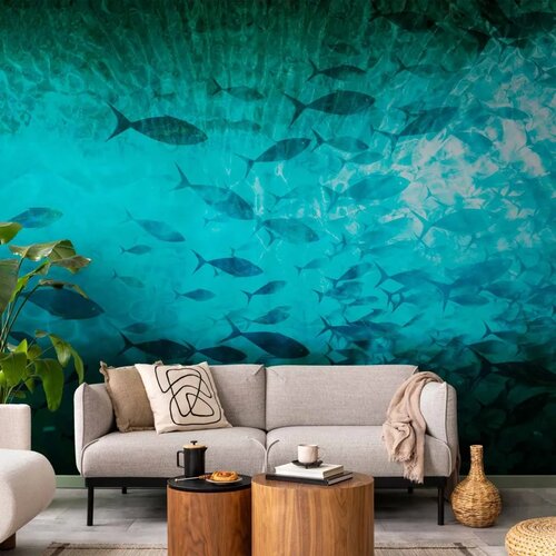  Foto tapeta - A shoal of dark fish 441x315 Samoljepljiva Cene