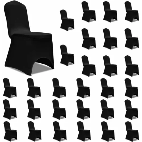  Navlake za stolice rastezljive crne 30 kom