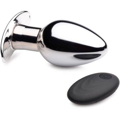 Master Series Chrome Blast 7X Rechargeable Butt Plug with Remote Large Cene