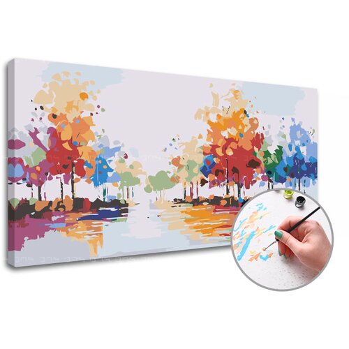 Artmie slikanje po brojevima ŠETNjA ČAROBNIM PARKOM 80x40 cm - bez rama Cene