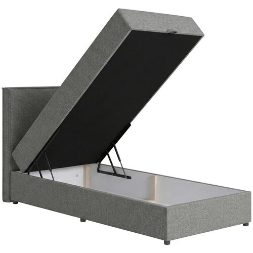 MID.YOU POSTELJA Z VZMETNICO 100 cm x 200 cm , tekstil, leseni material siva Slike