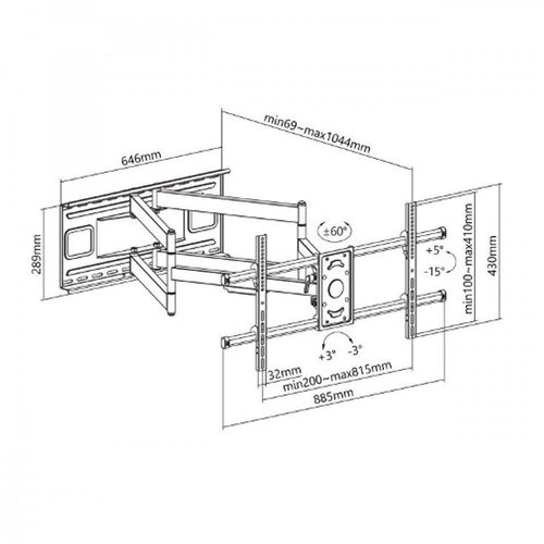 S Box SBOX STALAK PLB-4986 (43-90&amp;quot;/80kg/800x400) Slike