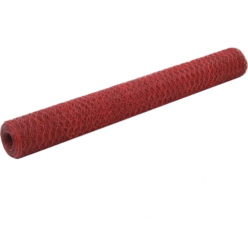 vidaXL Žična mreža za ograjo jeklo s PVC oblogo 25x1,2 m rdeča Cene
