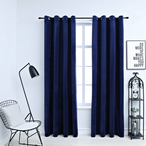 vidaXL Zavjese za zamračivanje 2 kom baršunaste tamnoplave 140x225 cm Cijene