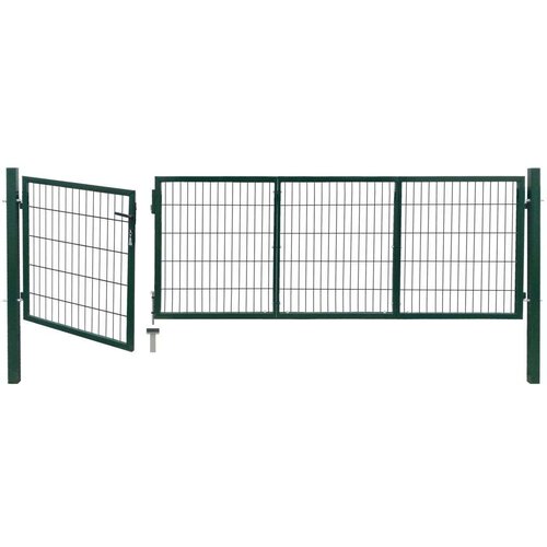  Vrata za ogradu sa stupovima 350 x 100 cm čelična zelena Cijene