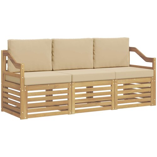  Set vanjskih sofa 3 kom. Bijela i bež Poliester Slike