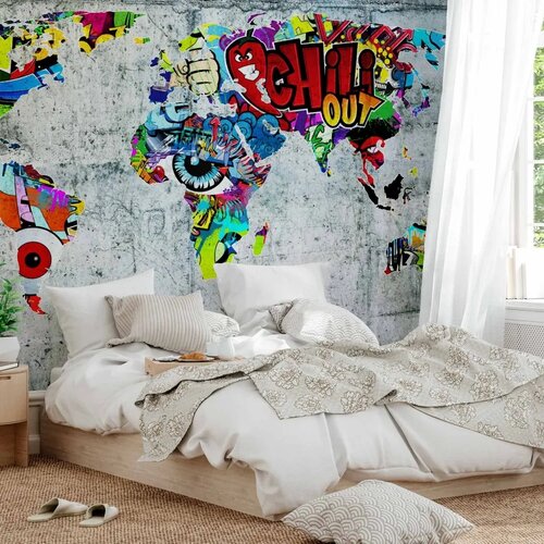  Foto tapeta - Map - Graffiti 250x175 Standard Slike
