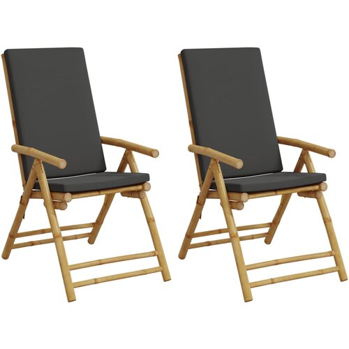 Maison Chic Zložljivi Vrtni Stoli - Stol za vrti 2 kosa z blazinami bambus JS2721, (21876516) Slike