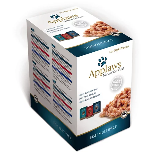 Applaws Mešano pakiranje vrečke mačja hrana v bujonu 12 x 70 g - Ribji izbor