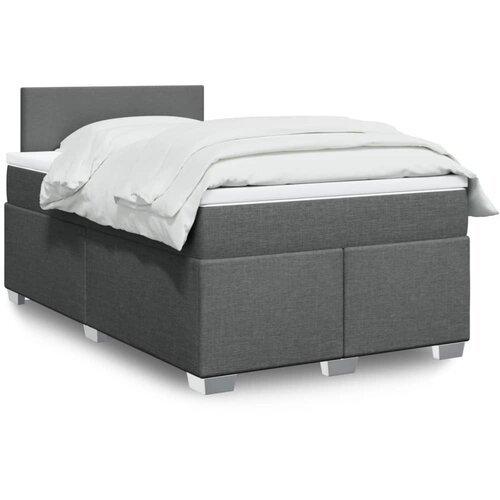 vidaXL Box spring postelja z vzmetnico temno siva 120x190 cm blago Cene