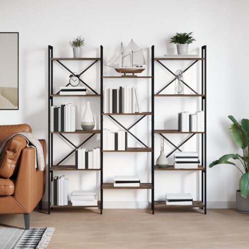 vidaXL Knjižna polica Dimljeni hrast 156 x 25 x 167.5 cm Cene