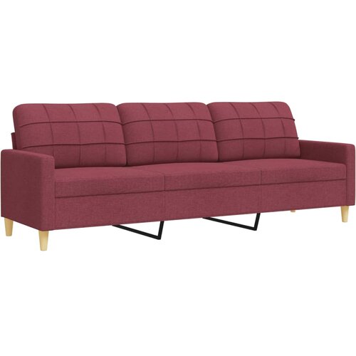  3-dijelni set sofa s tabureom i jastucima boja vina tkanina Slike