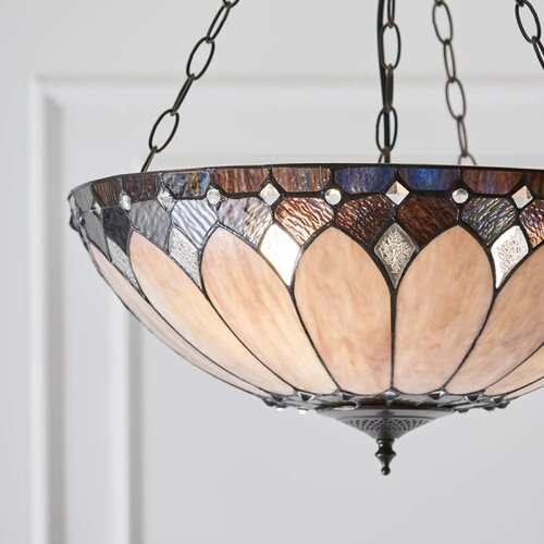  Endon 63976 - Luster na lancu Tiffany BROOKLYN 3xE27/60W/230V prečnika 50 cm Slike