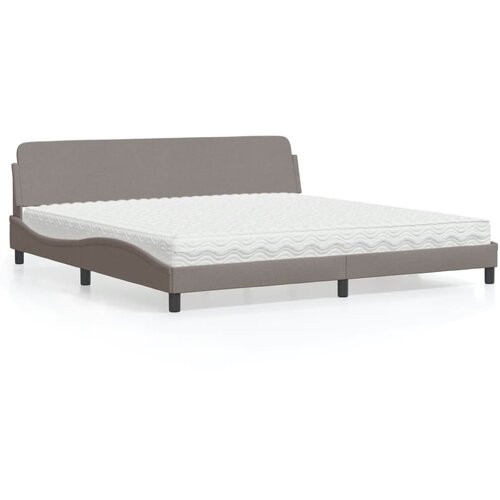  Krevet s madracem Dover smeđesivi 200x200 cm od tkanine Cene