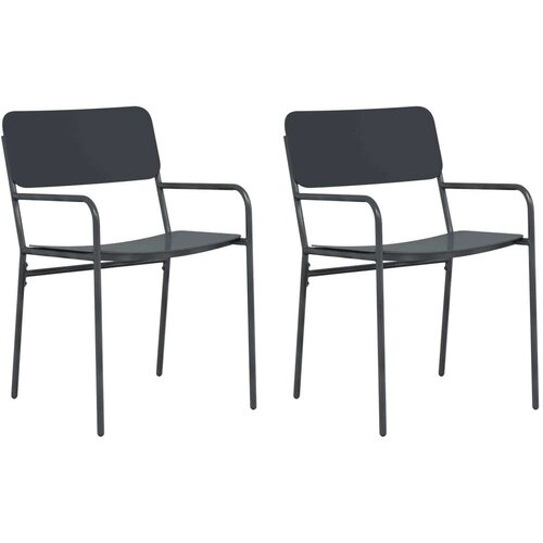  Vrtne stolice 2 pcs Antracit 51 x 55 x 81 cm Čelik Slike
