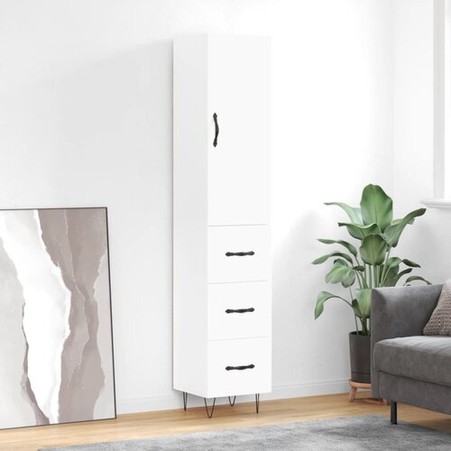 vidaXL Visoka omara bela 34,5x34x180 cm inženirski les Cene