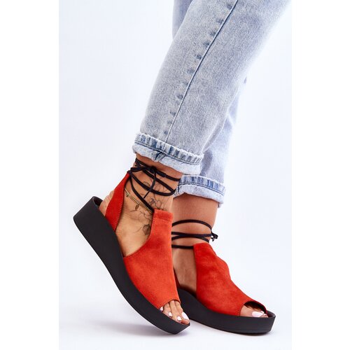 Zazoo Suede Wedge Sandals Nicole Cene