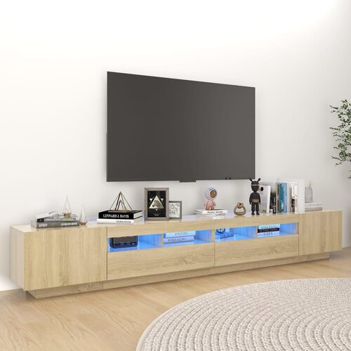 The Living Store TV omarica z LED lučkami sonoma hrast 260x35x40 cm - TV Omarica, (21376822) Slike
