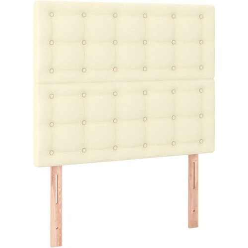  Okvir za krevet s uzglavljem krem 90x190 cm od umjetne kože Slike