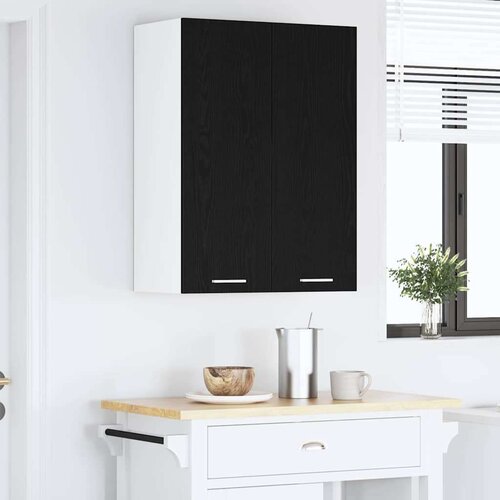 VidaXL viseći ormarić s policom zidne riga crni hrast 60 x 31 x 80 cm Slike
