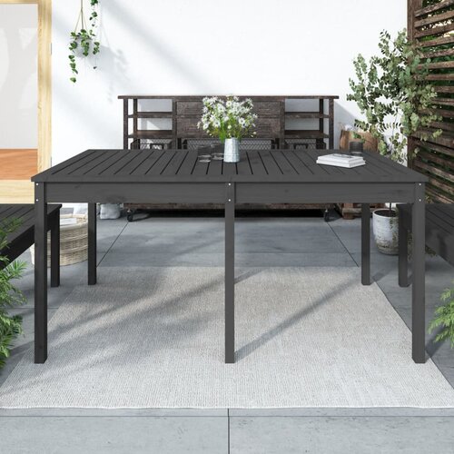 VidaXL Vrtna miza siva 159,5x82,5x76 cm trdna borovina Slike