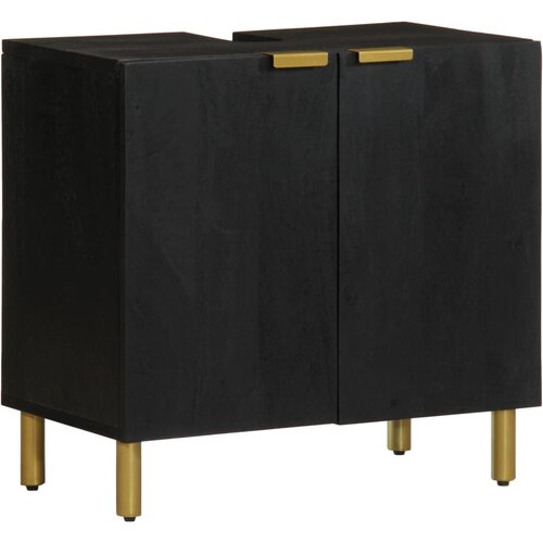 vidaXL Kupaonski ormarić umivaonik crni 62x33x58 cm konstruirano drvo Cijene