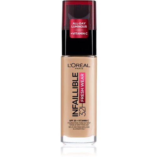 L&amp;acute;Or&amp;eacute;al Paris Infallible 24H Fresh Wear dolgoobstojen puder 30 ml odtenek 145 Rose Beige Slike