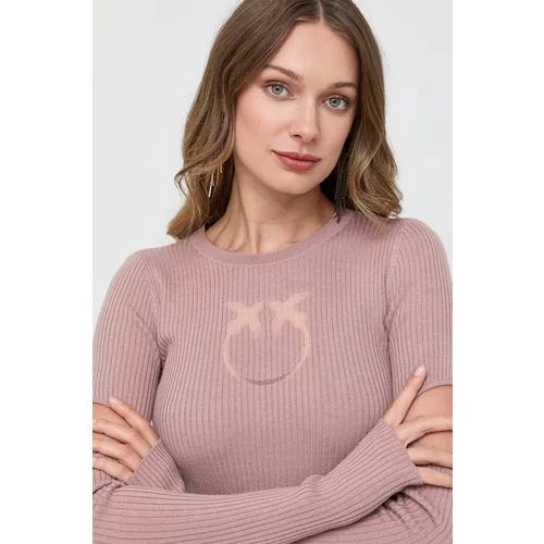 Pinko Vuneni pulover za žene, boja: ružičasta, lagani