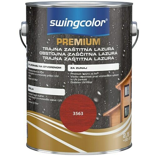 SWINGCOLOR Premium Lazura za dolgotrajno zaščito lesa (Rdeča, 2,5 l) Cene
