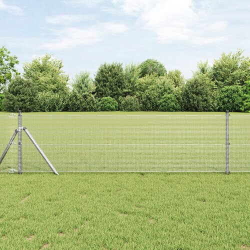 vidaXL varjena žična ograja s 13 stebri 0.8x50 m galvanizirano jeklo Cene