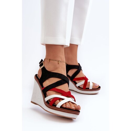 Kesi Ellen Strappy Black Wedge Sandals Slike