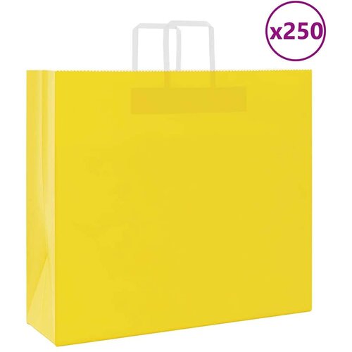  Papirnate vrećice 250 kom s ručkama žute 54x15x49 cm Cijene