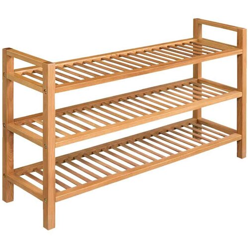 vidaXL Stojalo za čevlje s 3 policami 100x27x60 cm trdna hrastovina Cene