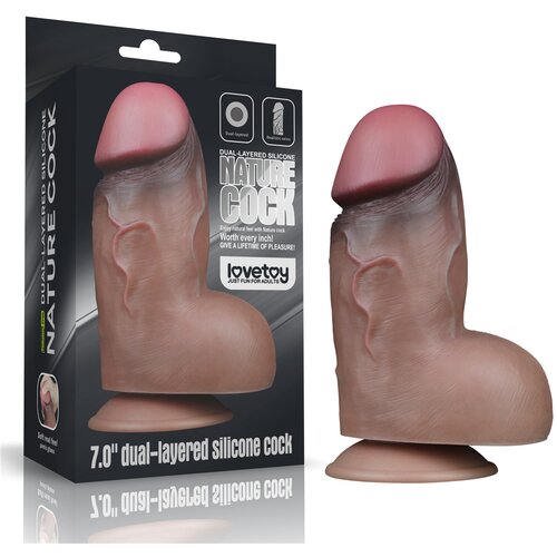 Lovetoy Dual Layered Platinum Silicone Cock 7.0" Brown Cijene