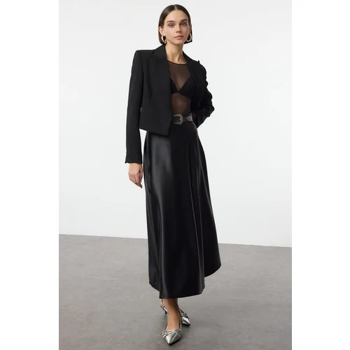 Trendyol Black A Line/Flare Cut Midi Skirt