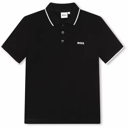 Boss Pamučna polo majica boja: crna, s tiskom