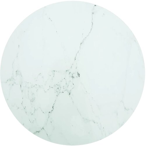 vidaXL Mizna plo&scaron;ča bela &Oslash;90x1 cm kaljeno steklo z marmorjem, (20715697) Cene